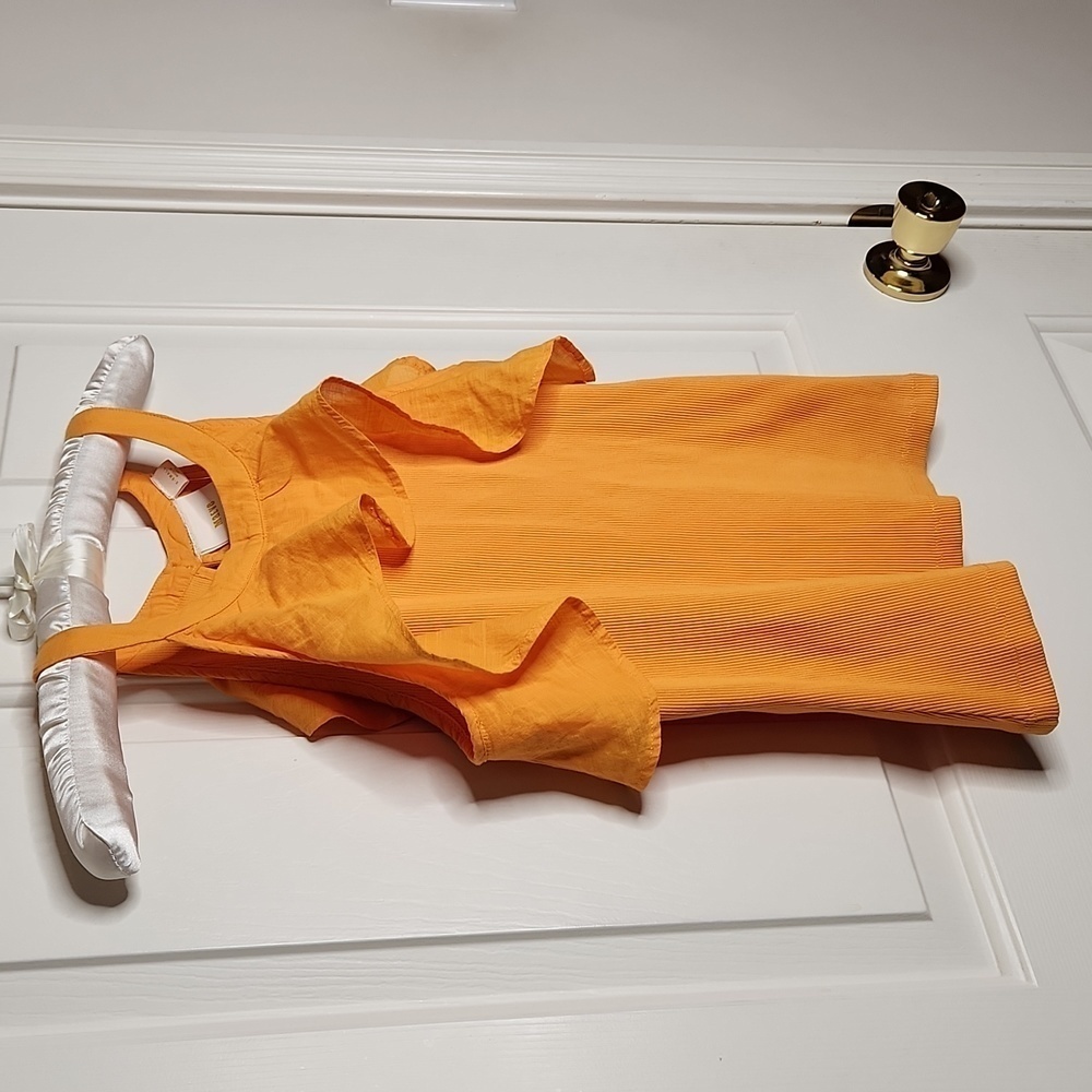 Maeve Anthropologie Orange Ruffled Rib Halter Tank Top Size XS NWT - Picture 5 of 13